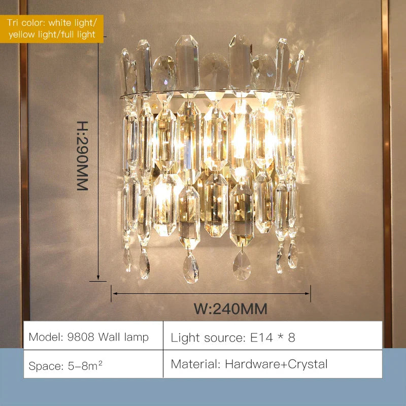 Crystal Wall Lamp: Elegant Luxury for Bedroom, Lobby, Club & Aisle
