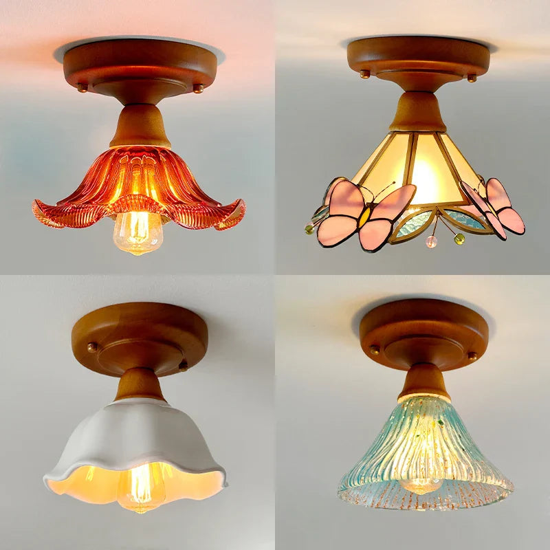 Colorful Glass LED Ceiling Lamp Modern Style Light Fixture