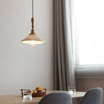 Ceramic LED Pendant Lights with Ash Wood Nordic Design