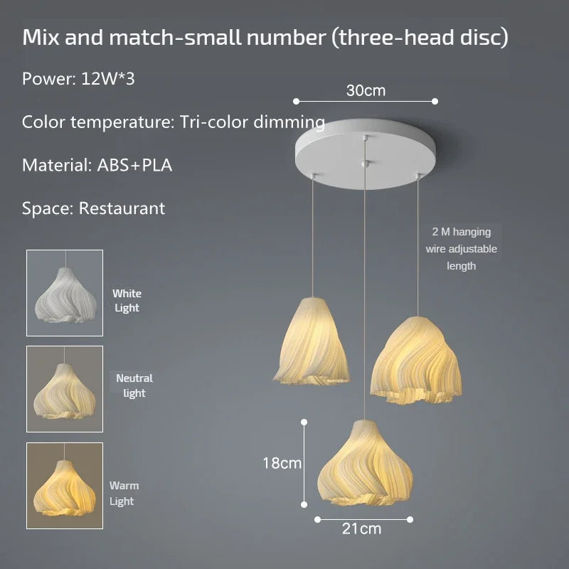 Modern 3D Printing Ceiling Chandelier for Home Dining Room Bedroom Decor