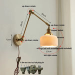 Ceramic Copper LED Wall Lights with Pull Chain Switch - Nordic Modern Bedside Lamp