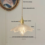 Glass Copper LED Pendant Lamp with Wire Adjustment & Knob Switch