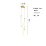 Art Deco LED Glass Pingpong Pendant Light in Gold Chrome Black.