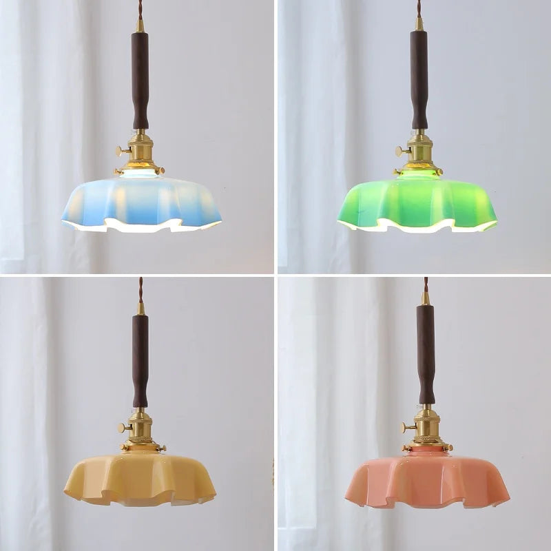 Blue Glass LED Pendant Lamp for Dining Living Room Bedroom