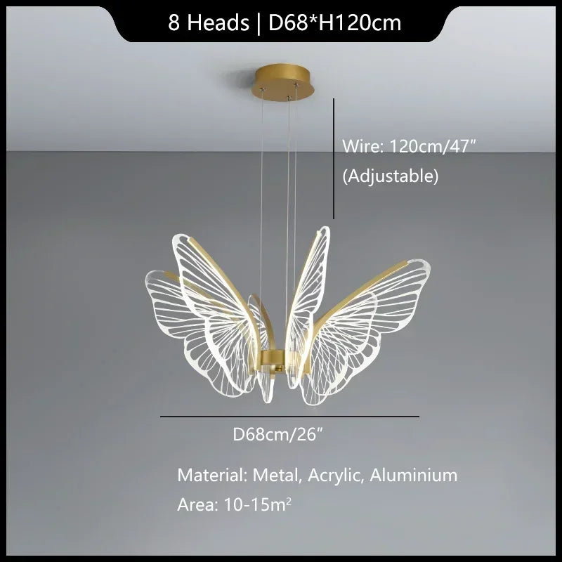 Butterfly Modern Pendant Chandelier for Living Room and Dining Area