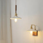 Copper Ceramic LED Pendant Light with Knob Switch - 4w Bulb & Lamparas Colgante
