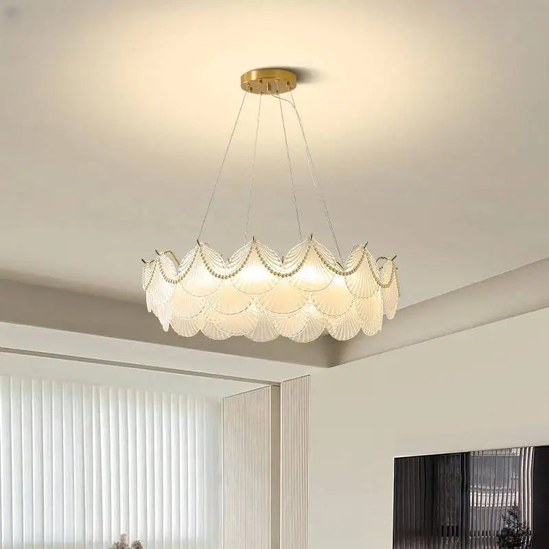 Crystal Shell Chandelier for Modern Luxury Living Room and Dining Room