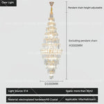 Hollow Spiral Staircase Chandelier | Modern Long Crystal Light for Villa Livingroom