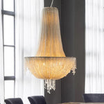 Tassel Crystal Pendant Chandelier for Luxury Living Room Villa Bedroom