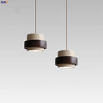 Afralia™ Yellow Travertine LED Hanging Lamps Pendant Light for Living Room Bedroom Loft