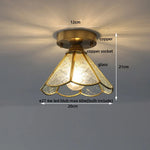 Tiffany Glass LED Ceiling Light - Modern Nordic Style Flush Mount Lamp