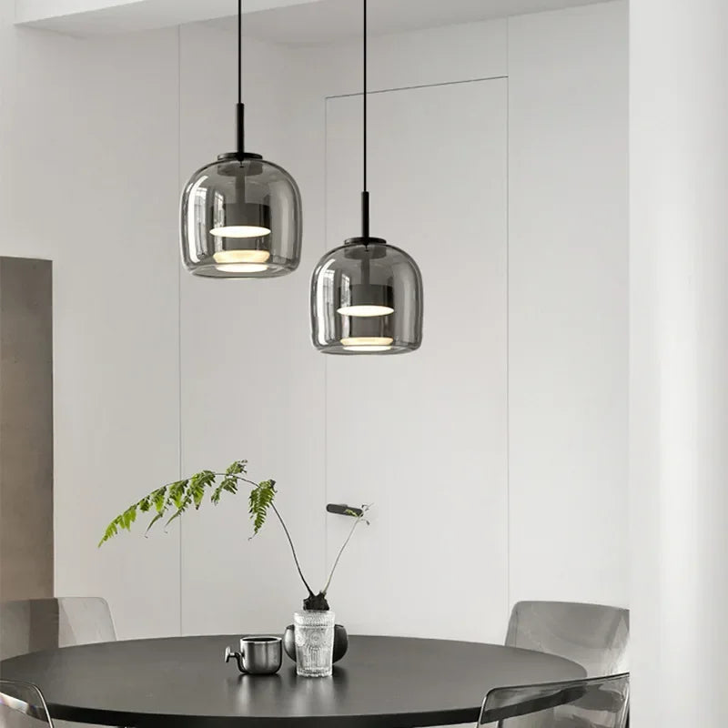 Modern Glass LED Pendant Lights for Dining Room Kitchen Table & B&B Loft Stair Chandeliers