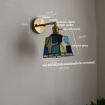 Tiffany Style Glass Wall Light Fixture - Colorful LED Switch Up Down Rotate