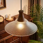 Modern Wood Glass LED Pendant Lamp for Living Room, Bedroom & Kitchen