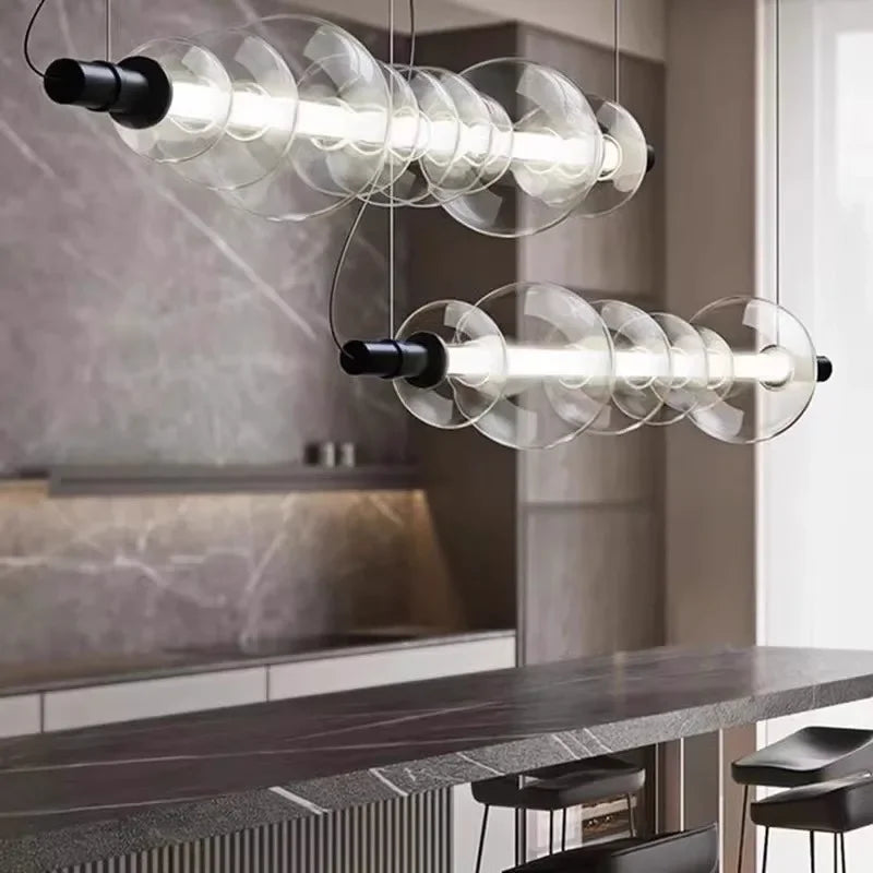 Modern Glass LED Pendant Light for Living and Dining Room Bedroom Chandelier