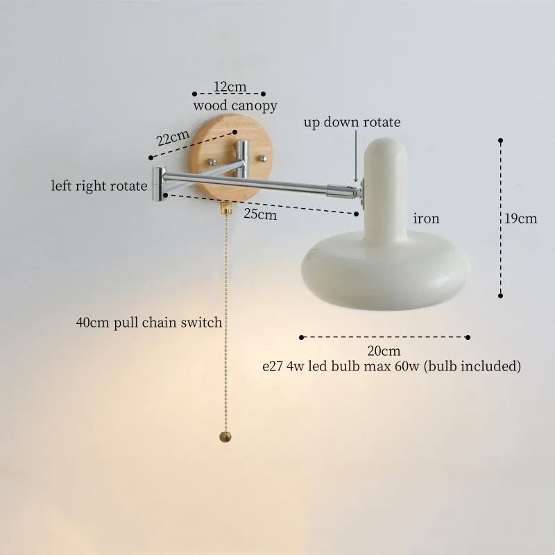 Afralia™ Cream Iron Art LED Wall Lamp for Bedroom Living Room Decor