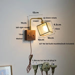 Wood Cube Glass LED Wall Lights with Pull Chain Switch for Modern Interiors