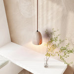 Afralia™ Wabi Sabi LED Pendant Lamps in Yellow Travertine for Bedroom and Living Room