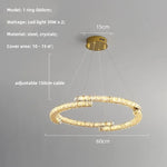 Oval Steel LED Pendant Lights with K9 Crystals