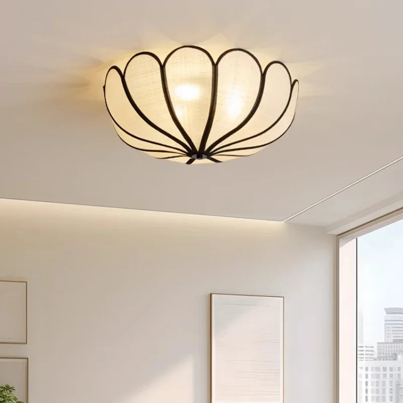 Wabi Sabi Flower Ceiling Light Creamy Petals for Bedroom
