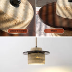 Yellow Travertine Stone Wood Wall Sconce LED Light Fixture, Modern Nordic Design