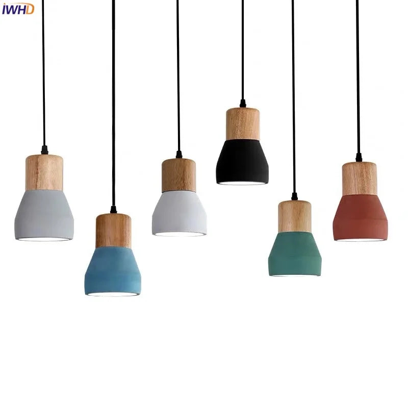 Cement LED Pendant Lamp Industrial Decor Bedroom Living Room Bar Cafe
