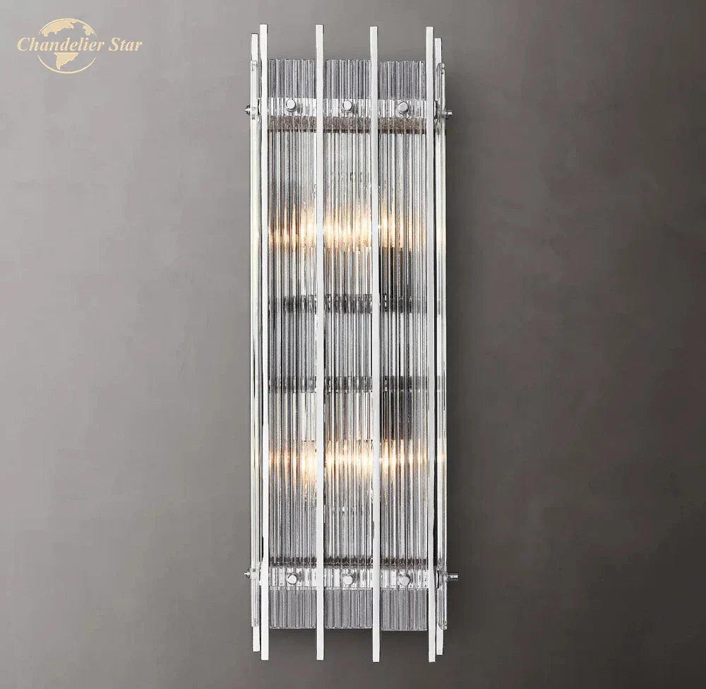 San Marco Glass Sconce: Modern Indoor Wall Lamp for Bathroom, Living Room & Bedroom