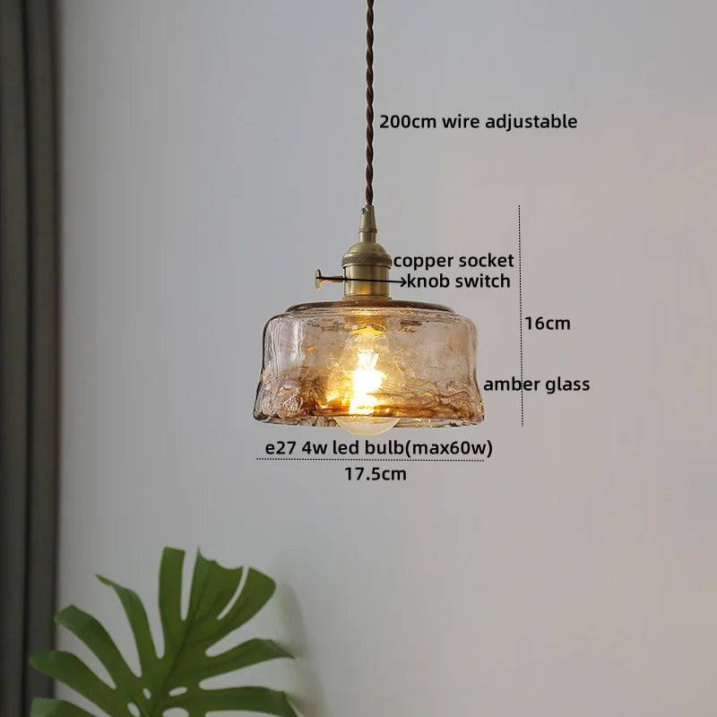 Clear Glass LED Pendant Light | Nordic Hanging Chandelier for Kitchen, Living Room