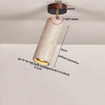 Natural Yellow Travertine Wood Canopy LED Ceiling Light - Nordic Modern Ellipse-Look