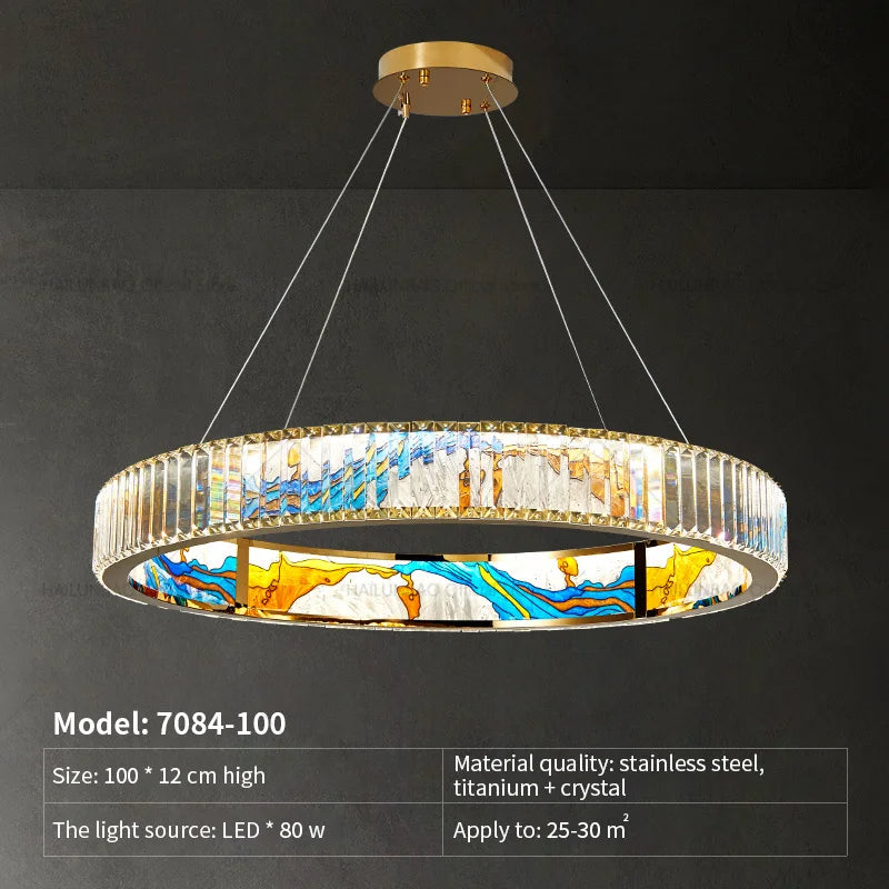 Crystal Chandelier Ring Light Modern Elegant Dining Living Room Lighting