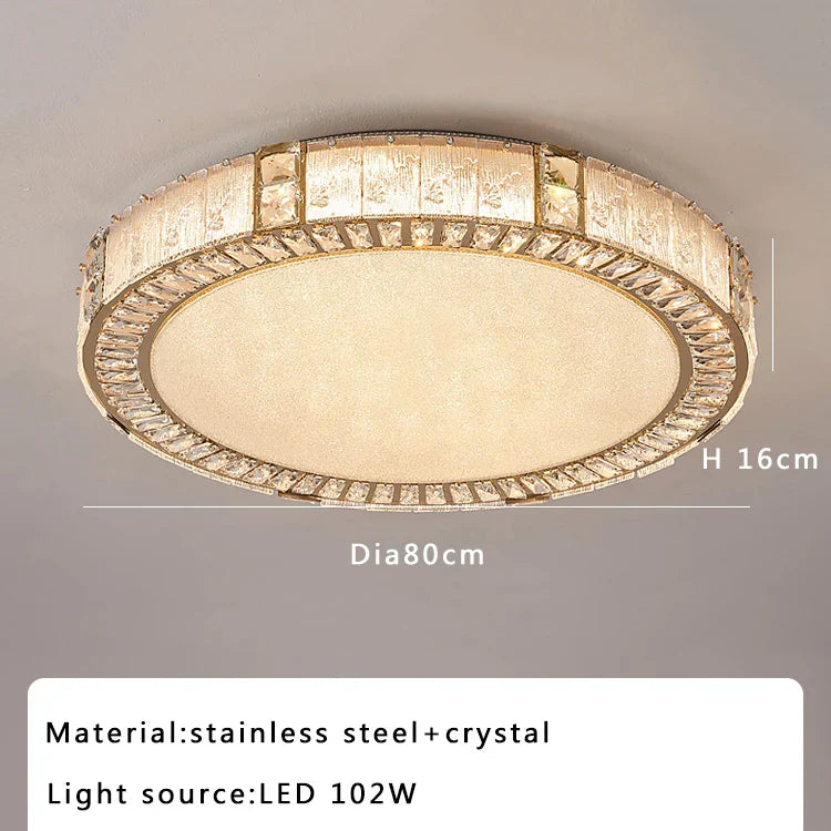 Crystal Glass Luxury Ceiling Chandelier - Gold LED Home Decor