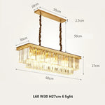 Gold Black Metal Crystal Pendant Lights Chain Hanging LED Suspension Lamp Fixtures