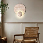 Afralia™ Natural Yellow Travertine Stone LED Wall Sconce Stair Light