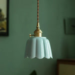 Ceramic Flower LED Pendant Light, Nordic Style, E27, Home Decor Lighting