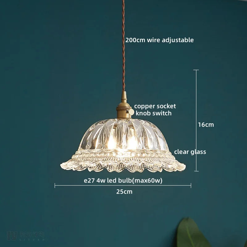 Clear Glass LED Pendant Light | Nordic Hanging Chandelier for Kitchen, Living Room