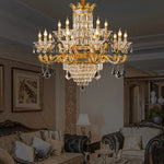 Luxe Crystal Chandelier: Elegant Copper Living Room Dining Candle Light