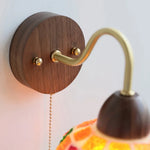 Shell Glass LED Wall Light Tiffany Style Bedside Lamp