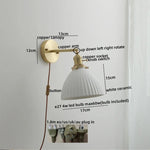 Ceramic LED Wall Light with Pull Chain Switch for Bedroom Bathroom Living Room