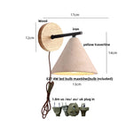 LED Yellow Travertine Wall Light with Wood Pull Chain Switch and Iron Frame