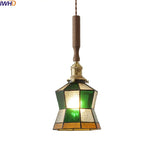 Nordic LED Pendant Lamp Walnut Copper Glass Hanging Lights Fixtures