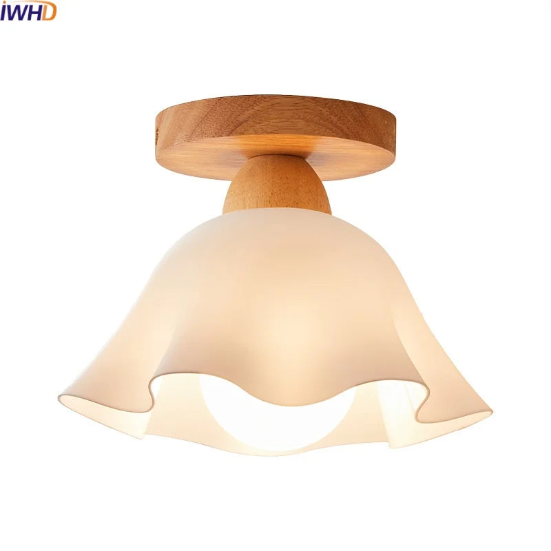 LED Wood Acrylic Ceiling Lamp Modern Art Decor Light Fixture