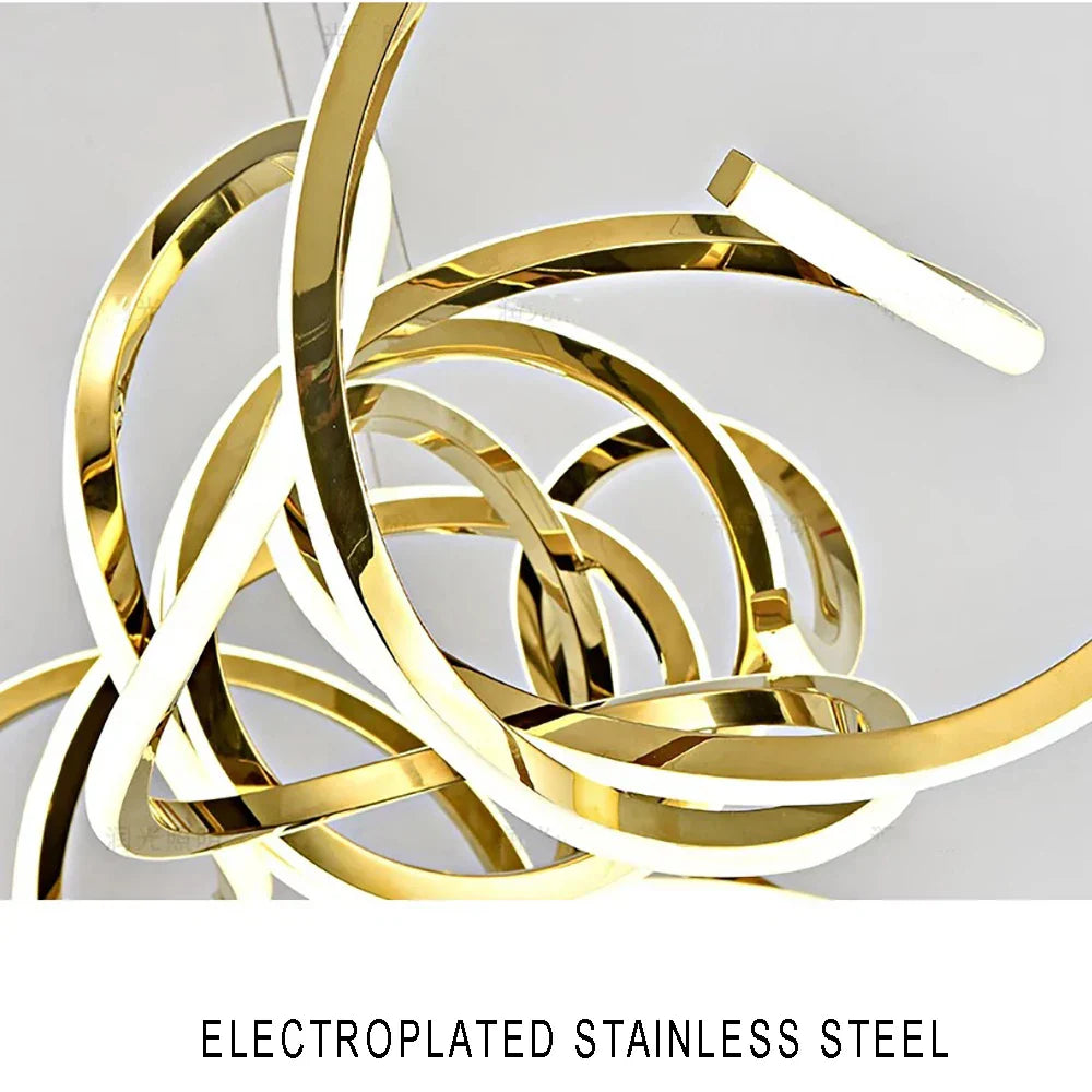 Stainless Steel Silicone Ceiling Chandelier - Modern Home Decor Light Fixture