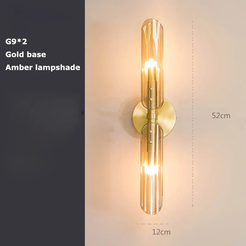 Copper Gold Black LED Wall Sconce Light for Corridor Bedroom Living Room
