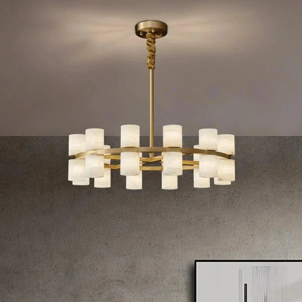 Moonshade Marble & Copper Chandelier