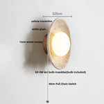 LED Wall Light Travertine Base Modern Nordic Pull Chain Bedside Lamp