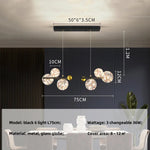 Modern Dimmable Metal Pendant Lights with Glass Globe for Dining Room & Bar