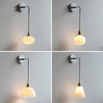 Afralia™ Ceramic LED Wall Lamp with Pull Chain Switch, Adjustable Stair Light Sconce