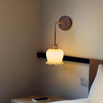 Walnut Wood LED Wall Lamp: Modern Nordic Resin Bathroom Mirror Stair Light