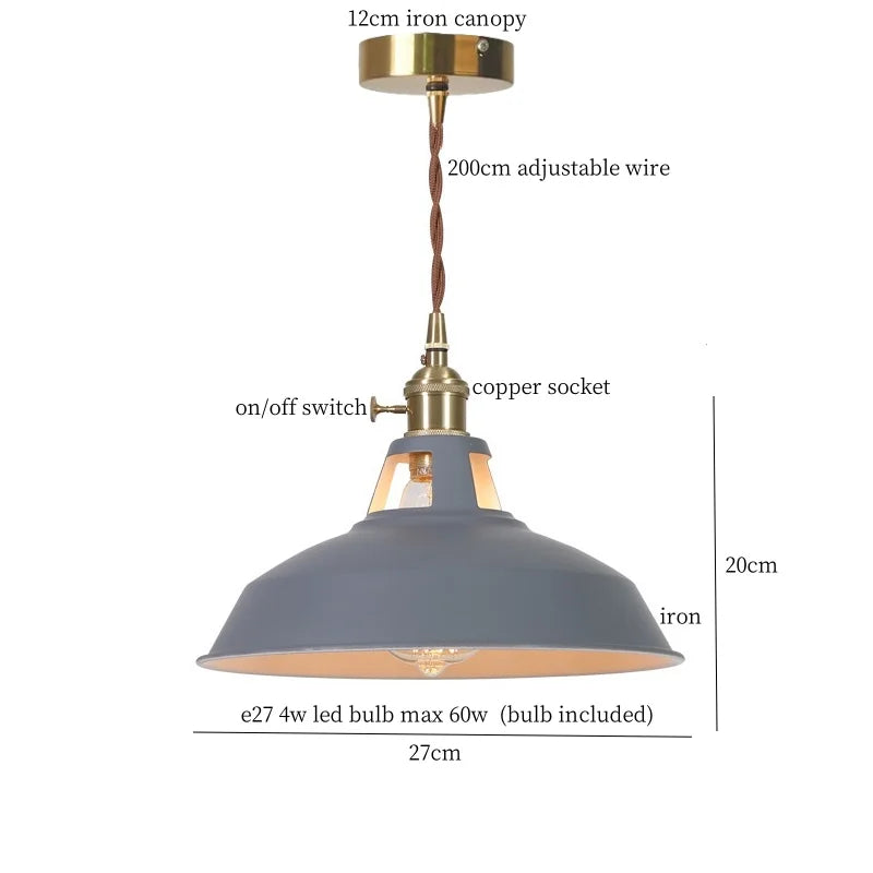 Blue Iron Art LED Pendant Light, Nordic Modern Style for Home and Commercial Spaces