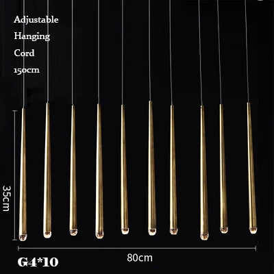 Retro Copper Gold Chandelier Pendant Light for Living Room Dining Bar